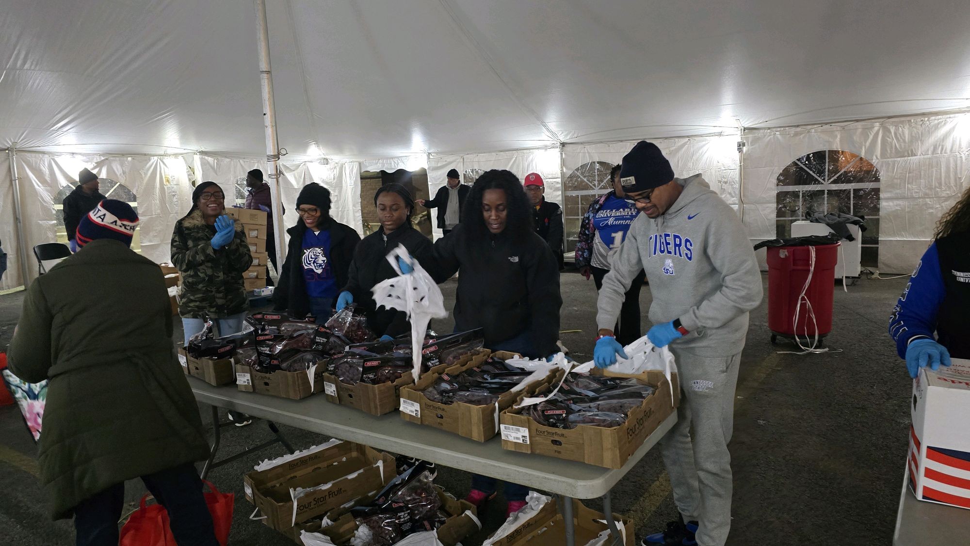 Chapter members volunteering at St. Moses the Black food pantry